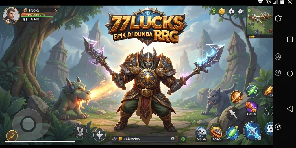 Screenshot utama 77LUCKS dengan aksi RPG yang seru.