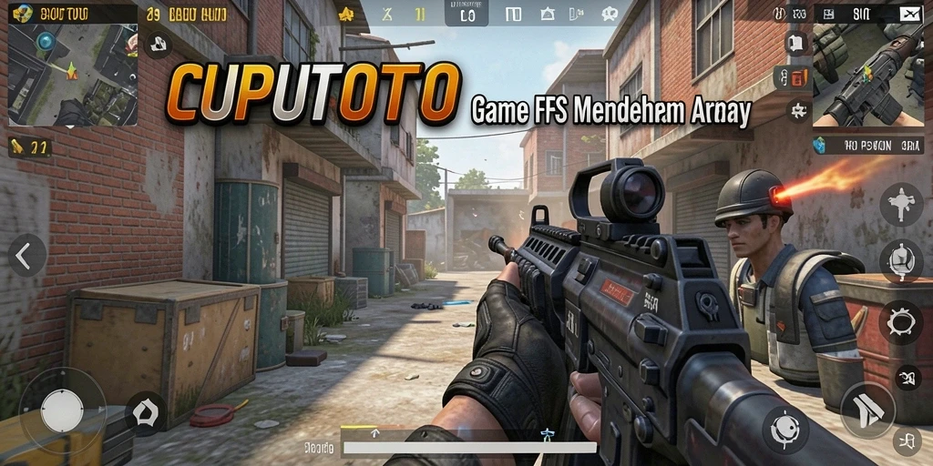 Screenshot utama CUPUTOTO menampilkan aksi tembak-menembak yang seru dan intens.