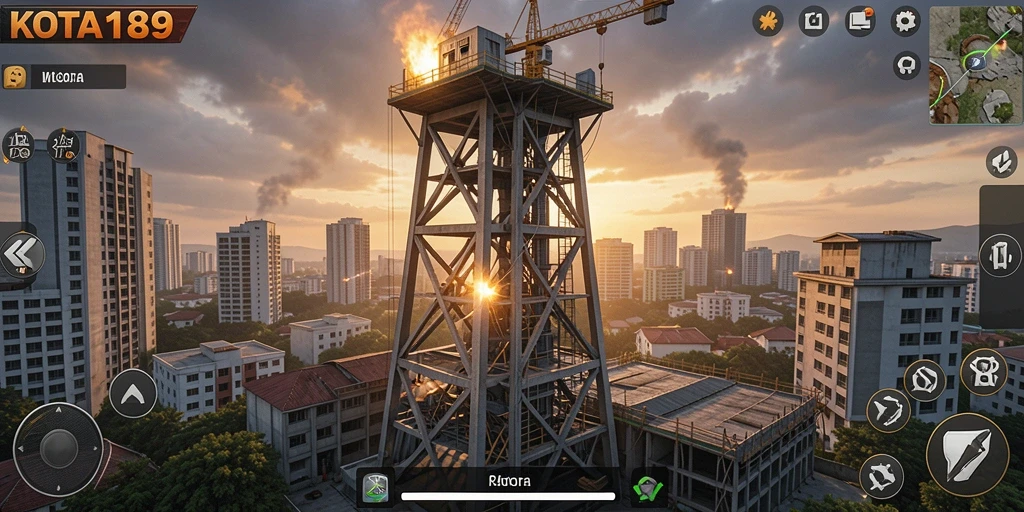 Screenshot KOTA189 menampilkan aksi intens dalam permainan Tower Defense.