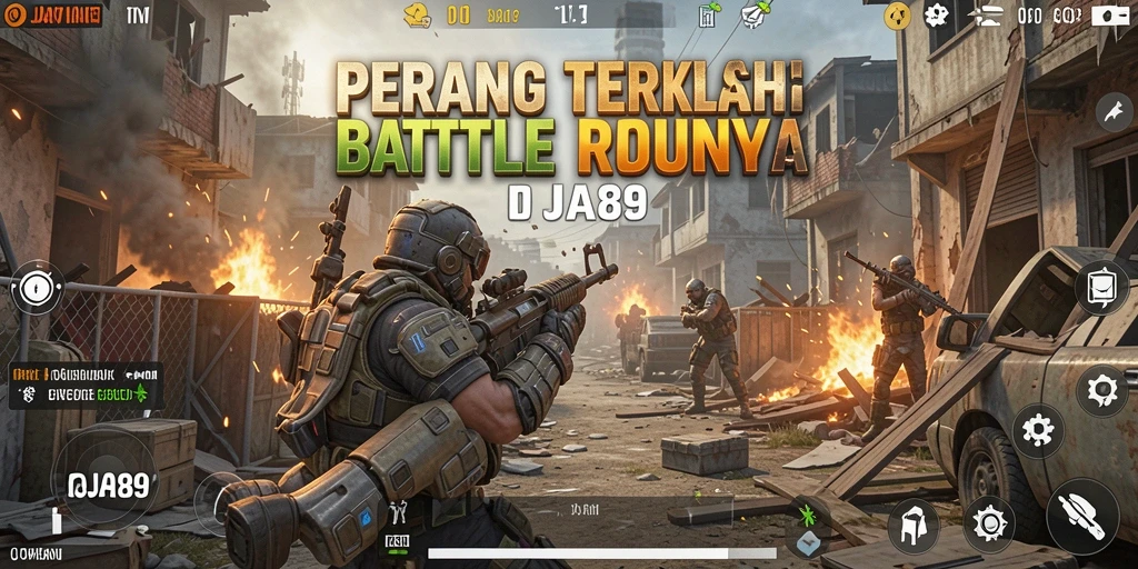 Screenshot gameplay OJA89 menampilkan aksi Battle Royale yang mendebarkan.